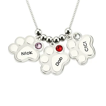 Lovely Costume Name Necklace Sterling Silver 925 Chain Dog Paw Print Pendant for Women Pets Lovers Custom Letter Stone Necklaces
Lovely Costume Name Necklace Sterling Silver 925 Chain Dog Paw Print Pendant for Women Pets Lovers Custom Letter Stone Necklaces