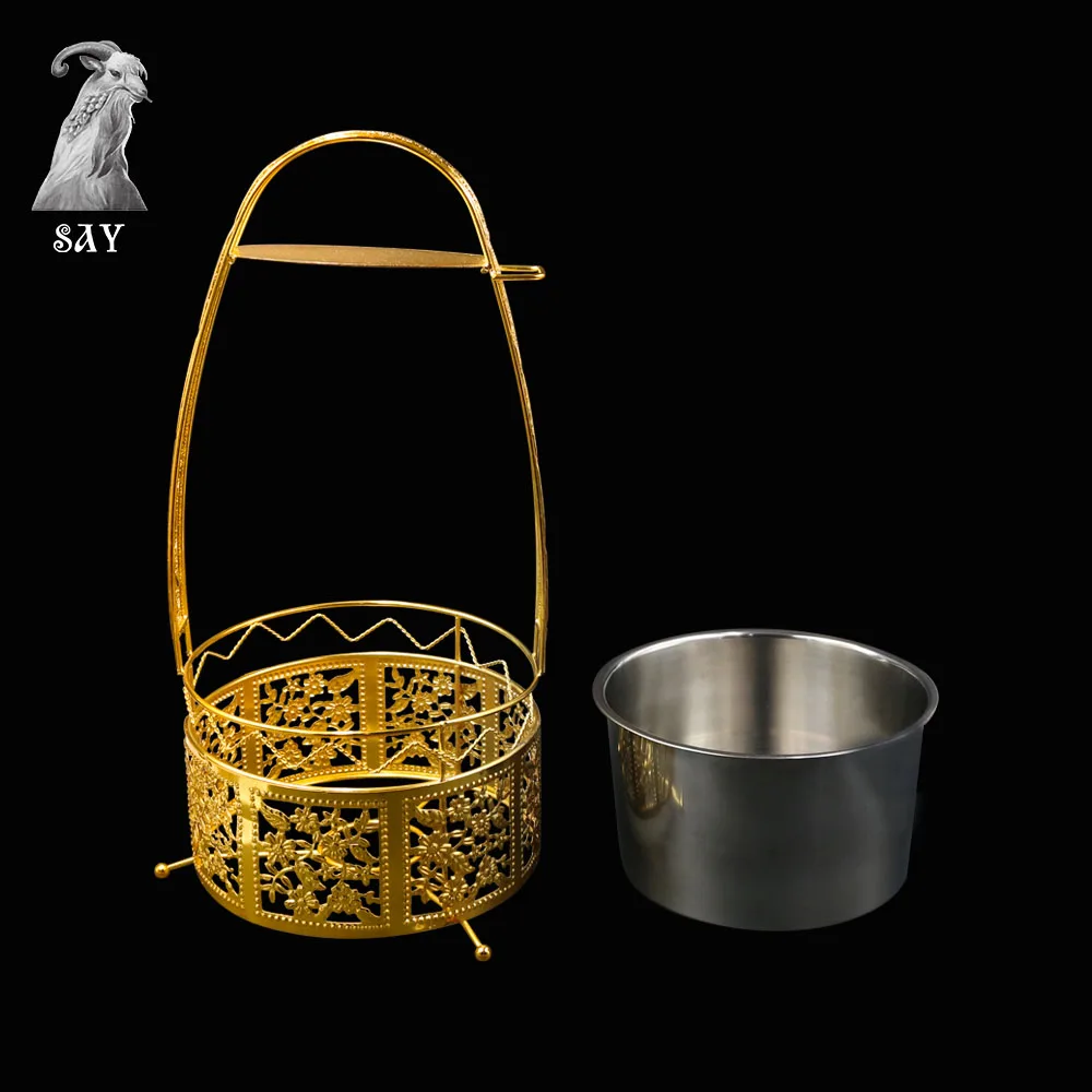 

SY 1PC Metal Hookah Charcoal Holder Basket For Shisha Hookah Chicha Narguile Nargile Carbon Basket Accessories Gold