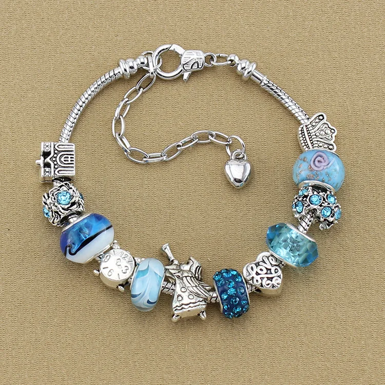 2019 New European And American Angel Love Can Adjust Bracelet Blue Blue Beads Noble Female Pan Snake Bone Chain DIY Handmade
2019 New European And American Angel Love Can Adjust Bracelet Blue Blue Beads Noble Female Pan Snake Bone Chain DIY Handmade