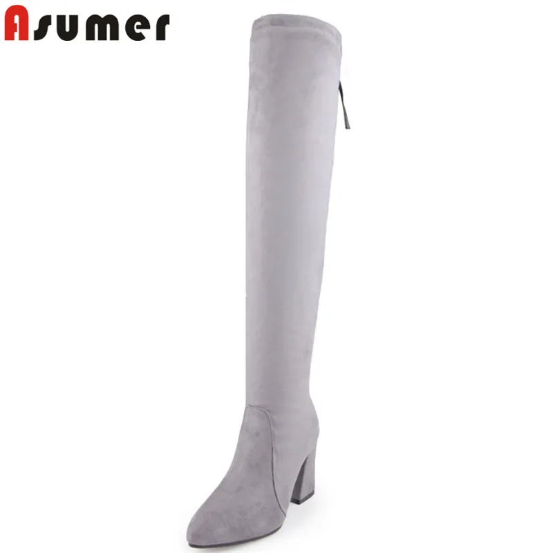 ASUMER 2020 fashion shoes woman over the knee boots flock pointed toe zip high heels boots elegant thigh high boots plus sizs
ASUMER 2020 fashion shoes woman over the knee boots flock pointed toe zip high heels boots elegant thigh high boots plus sizs