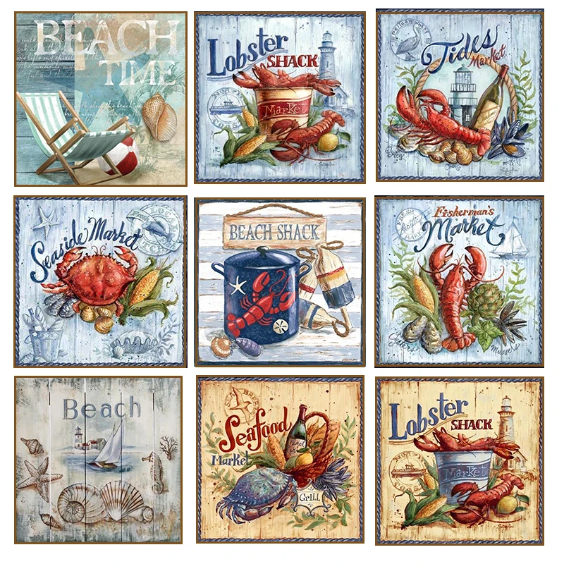 Full Square/Round Drill 5D DIY Diamond Painting Wood board painting 3D Embroidery Cross Stitch Beach Home Decor Seafood 255
Full Square/Round Drill 5D DIY Diamond Painting Wood board painting 3D Embroidery Cross Stitch Beach Home Decor Seafood 255