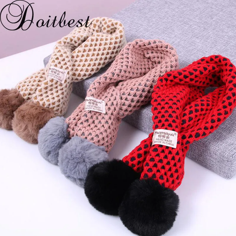 Doitbest 2-9 Years old Children winter 2018 hollow grid knit winter scarf warm Hairball kids scarves boy girls collar WJ8571
Doitbest 2-9 Years old Children winter 2018 hollow grid knit winter scarf warm Hairball kids scarves boy girls collar WJ8571