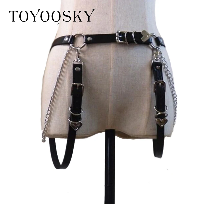 Women Gothic Punk Heart Shape Belt for Women Rock Hip-hop with Two Ring Chain Waist Belts Ins Second Cowskin TOYOOSKY
Women Gothic Punk Heart Shape Belt for Women Rock Hip-hop with Two Ring Chain Waist Belts Ins Second Cowskin TOYOOSKY
