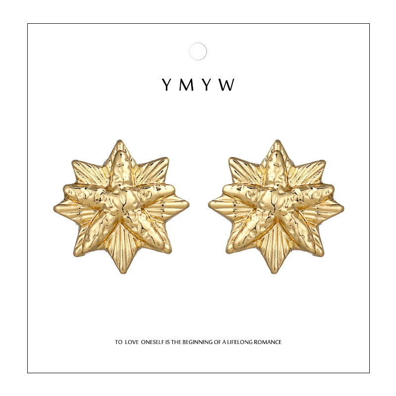 YMYW Fashion Minimalist Star Zinc Alloy Geometric Stud Earrings Vintage Gold Metal Charm boucle doreille Oorbellen for Women
YMYW Fashion Minimalist Star Zinc Alloy Geometric Stud Earrings Vintage Gold Metal Charm boucle doreille Oorbellen for Women