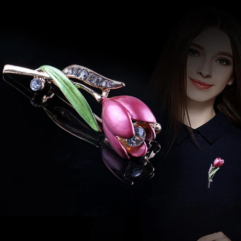 Elegant Tulip Flower Brooch Pin Crystal Costume Jewelry Clothes Accessories Jewelry Brooches For Wedding Mother's Day Gift
Elegant Tulip Flower Brooch Pin Crystal Costume Jewelry Clothes Accessories Jewelry Brooches For Wedding Mother's Day Gift