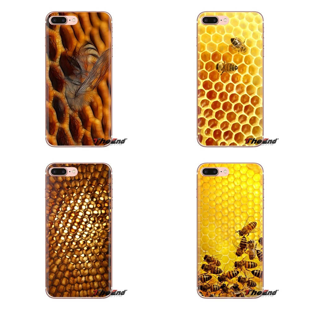 

For HTC One U11 U12 X9 M7 M8 A9 M9 M10 E9 Plus Desire 630 530 626 628 816 820 830 Phone Cover Bag Golden honeycomb honey bee Art