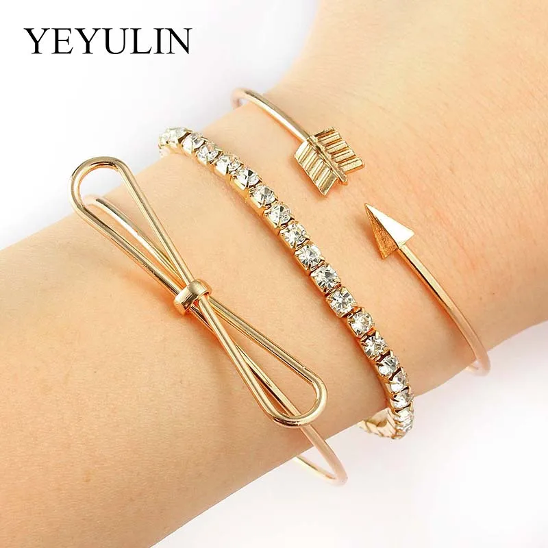 3pcs/set Fashion Brief Gold Cuff Bangles Pure Handmade Arrow Love Heart Knot Adjustable Opening Bracelet & Bangle
3pcs/set Fashion Brief Gold Cuff Bangles Pure Handmade Arrow Love Heart Knot Adjustable Opening Bracelet & Bangle