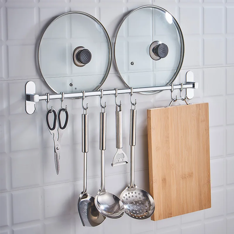 Stainless Steel Chrome-plated Knife Rack,Non-perforation Kitchen Shelf, Kitchenware Wall Hanging,Multi-functional Pot Cover Rack
Stainless Steel Chrome-plated Knife Rack,Non-perforation Kitchen Shelf, Kitchenware Wall Hanging,Multi-functional Pot Cover Rack