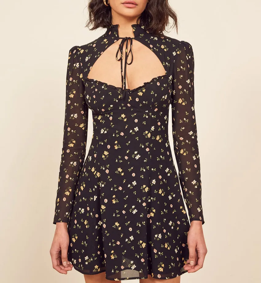 New 2019 Women Retro Dresses Ruffles Sexy Hollow Out French Lady's Slim Mini Dress Long Sleeves Chiffon Party Vestidos Clothing
New 2019 Women Retro Dresses Ruffles Sexy Hollow Out French Lady's Slim Mini Dress Long Sleeves Chiffon Party Vestidos Clothing