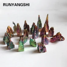 10-20g natural verde metal pedra bismuto minério pirâmide áspera presente bonito arco-íris bismuto espécime cristal 1 pcs cura mineral(China)