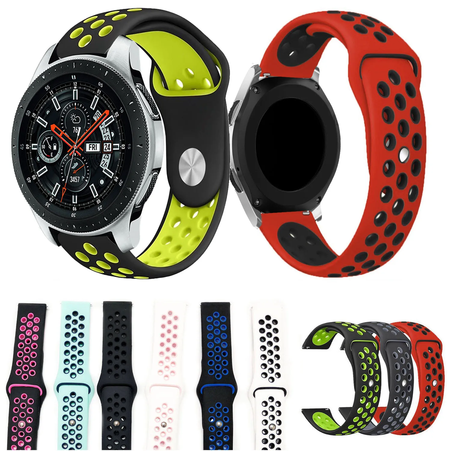 Спортивный силиконовый ремешок для Samsung Galaxy Watch 46 мм замены наручных браслетов Gear