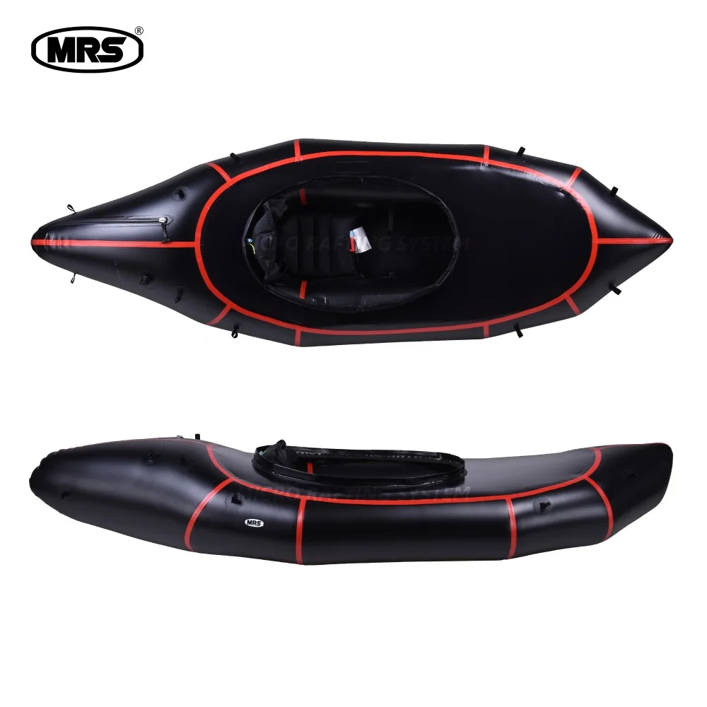 

[MRS][Alligator 2S PRO]Micro rafting systems black red strips inflatable ultra-light packraft white water ISS