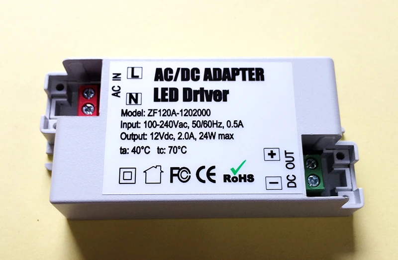 

10pcs 12V 2A 24W LED Driver AC/DC adapter transformer For LED Strip RGB ceiling Light bulb Switch Power Supply Input 100-240V
