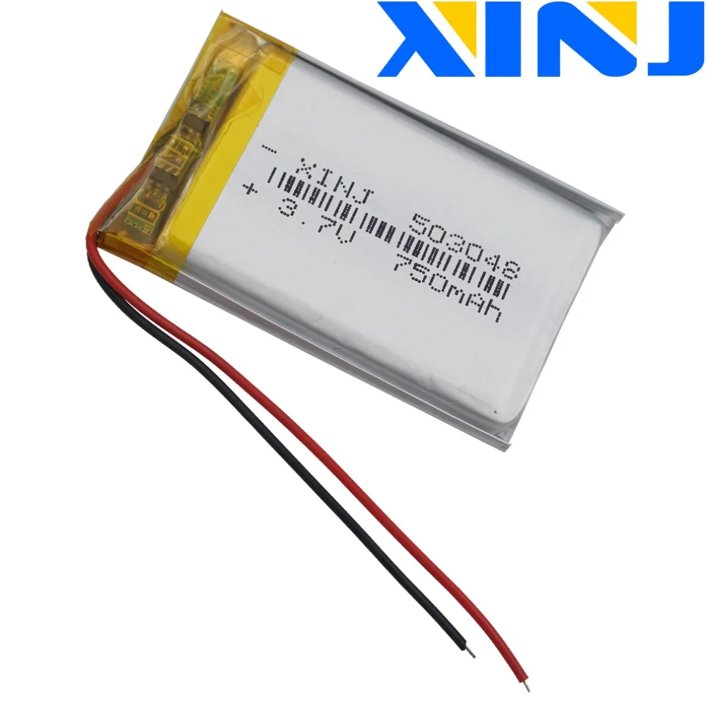 XINJ 3.7V 750 mAh Lithium Polymer Rechargeable LiPo Battery 503048 For GPS Music player MP4 Driving recorder Camera Car DVR DVC
XINJ 3.7V 750 mAh Lithium Polymer Rechargeable LiPo Battery 503048 For GPS Music player MP4 Driving recorder Camera Car DVR DVC