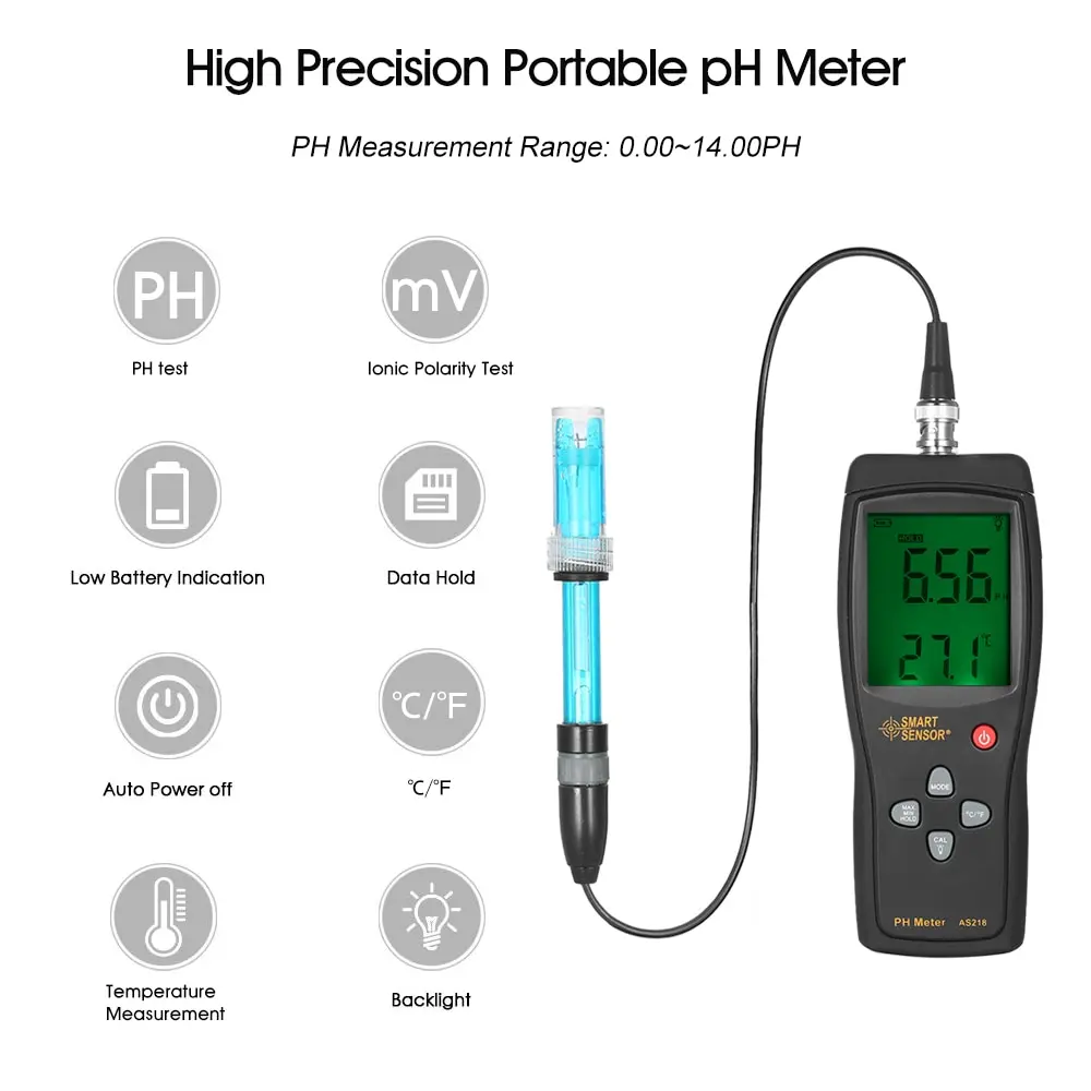 High Aquarium pH Meter Acidimeter Drinking Water Quality Tester water Analyzer Temperature Compensation Func Backlight
High Aquarium pH Meter Acidimeter Drinking Water Quality Tester water Analyzer Temperature Compensation Func Backlight