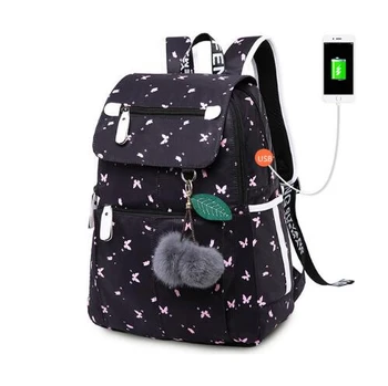 female fashion school backpack usb school bags for girls black backpack plush ball girl schoolbag butterfly decoration
female fashion school backpack usb school bags for girls black backpack plush ball girl schoolbag butterfly decoration