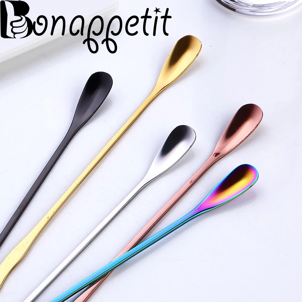 New Style 1PC Stainless Steel Coffee Spoon With Long Handle Colorful Coffee Scoops Dessert Tea Spoon Stocked Kitchen Gadget Tool
New Style 1PC Stainless Steel Coffee Spoon With Long Handle Colorful Coffee Scoops Dessert Tea Spoon Stocked Kitchen Gadget Tool
