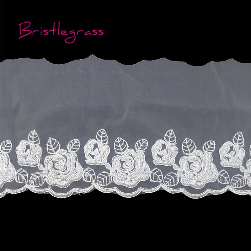 BRISTLEGRASS 1 Yard White Embroidered Rose Flower Tulle Mesh Lace Trims Applique Patch Bridal Wedding Dress Costume Sewing Craft
BRISTLEGRASS 1 Yard White Embroidered Rose Flower Tulle Mesh Lace Trims Applique Patch Bridal Wedding Dress Costume Sewing Craft