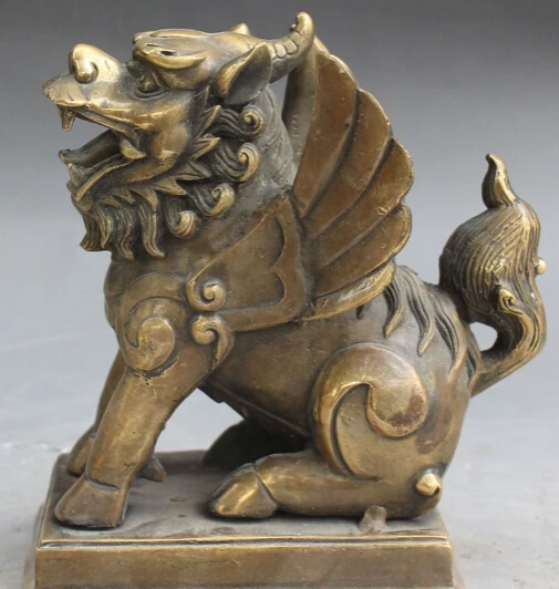 7" Chinese Feng Shui Folk Bronze Fly Dragon Kylin Kylin Unicorn Pi Xiu Statue S0706 B0403
7" Chinese Feng Shui Folk Bronze Fly Dragon Kylin Kylin Unicorn Pi Xiu Statue S0706 B0403