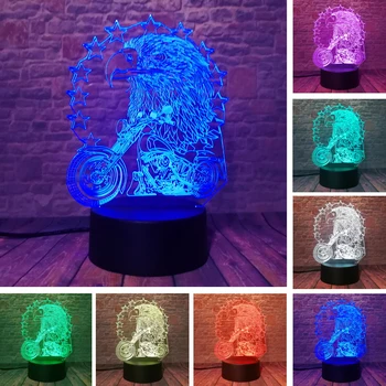 New Eagle and Motorcycle 3D LED Night Light USB 7 Color Change Decoration Household lamp Child Kids Holidays & Birthdays Gifts
New Eagle and Motorcycle 3D LED Night Light USB 7 Color Change Decoration Household lamp Child Kids Holidays & Birthdays Gifts