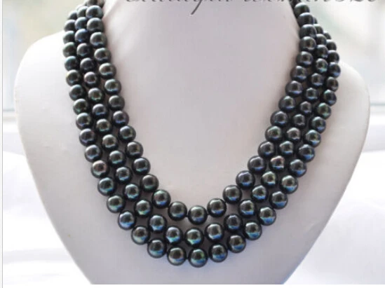 Free shipping@@@@@ beautiful 3strands 11mm peacock black round FW pearl necklace mabe
Free shipping@@@@@ beautiful 3strands 11mm peacock black round FW pearl necklace mabe
