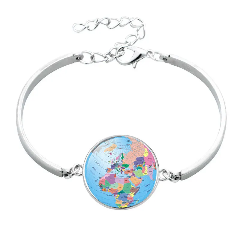Фото NingXiang женские модные украшения креативная карта земного шара стеклянный браслет