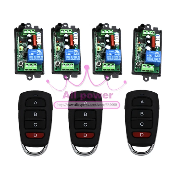 High Rating 1 Channel Wireless RF Learning Code Remote Control light Switch 220V 3 Transmitters With 4 Remote Receivers 220V
High Rating 1 Channel Wireless RF Learning Code Remote Control light Switch 220V 3 Transmitters With 4 Remote Receivers 220V