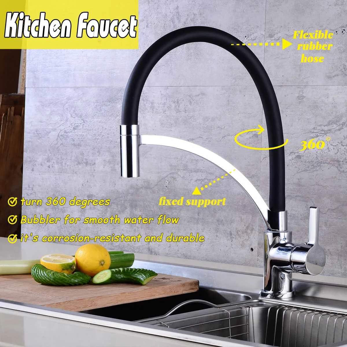Silver Copper Black Rubber 360 Rotating Pull Out Kitchen Sink Faucet Basin Faucet Spout Single Handle Cold And Hot Mixer Tap
Silver Copper Black Rubber 360 Rotating Pull Out Kitchen Sink Faucet Basin Faucet Spout Single Handle Cold And Hot Mixer Tap