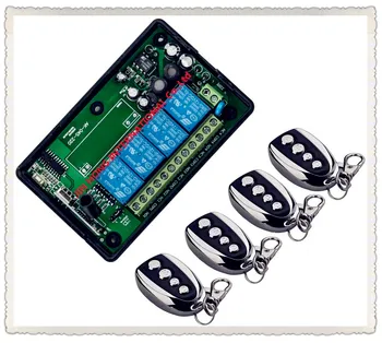 AC 85V~250V 110V 220V 4CH Wireless Remote Control Switch System Remote Switch Learning Code Receiver + 4PCS Metal Transmitter
AC 85V~250V 110V 220V 4CH Wireless Remote Control Switch System Remote Switch Learning Code Receiver + 4PCS Metal Transmitter