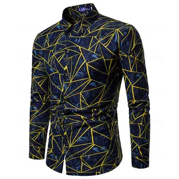 2018 Spring Autumn Shirts Men Casual Geometric Print Long Sleeve Blouse Shirt Fashion Slim Fit Male Shirts Formal Camisa Blusas
2018 Spring Autumn Shirts Men Casual Geometric Print Long Sleeve Blouse Shirt Fashion Slim Fit Male Shirts Formal Camisa Blusas