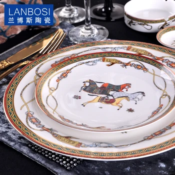 European Fine Bone China Running Horse Western Cake Plate Beautiful Ceramic Tableware Hotel Decorative Plates For Dessert,Snack
European Fine Bone China Running Horse Western Cake Plate Beautiful Ceramic Tableware Hotel Decorative Plates For Dessert,Snack