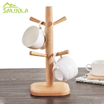 Zakka Wood Tree Shape Mug Coffee Cups Drying Storage Rack Holder Kitchen Drain Hanger Organizer Stand with 6 Hooks
Zakka Wood Tree Shape Mug Coffee Cups Drying Storage Rack Holder Kitchen Drain Hanger Organizer Stand with 6 Hooks