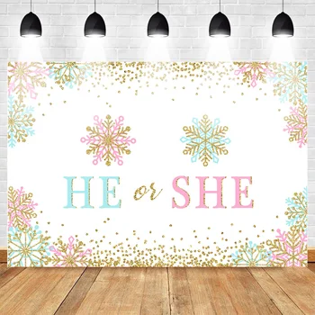 Neoback He or She Gender Reveal Backdrop for Photography Newborn Baby Shower Background Pink or Blue Snowflake Golden Wave Point
Neoback He or She Gender Reveal Backdrop for Photography Newborn Baby Shower Background Pink or Blue Snowflake Golden Wave Point