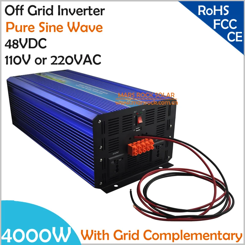 4000W DC48V Off Grid Pure Sine Wave Solar or Wind Inverter, City Electricity Complementary Charging function with LCD Screen
4000W DC48V Off Grid Pure Sine Wave Solar or Wind Inverter, City Electricity Complementary Charging function with LCD Screen