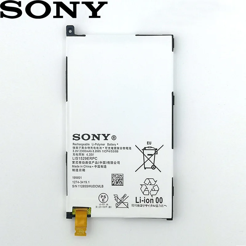 Sony New Original 2300mAh LIS1529ERPC Battery For Sony Xperia Z1 Compact D5503 Z1 Mini M51W Phone High Quality + Tracking Number
Sony New Original 2300mAh LIS1529ERPC Battery For Sony Xperia Z1 Compact D5503 Z1 Mini M51W Phone High Quality + Tracking Number