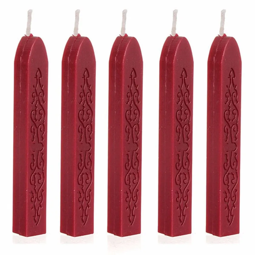 Zero 5Pcs Wine Red Manuscript Sealing Seal Wax Sticks Wicks For Postage Letter | Дом и сад
