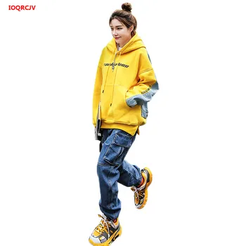 BF Sports Suit Women's Denim Stitching Hooded pullover Sweatshirt +Denim Jeans Pants Two-piece 2019 Spring casual Tracksuit Set
BF Sports Suit Women's Denim Stitching Hooded pullover Sweatshirt +Denim Jeans Pants Two-piece 2019 Spring casual Tracksuit Set