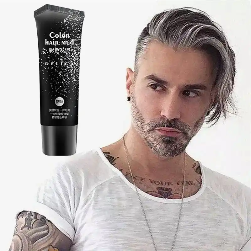 50ml Silver Gray Disposable Hair Color Gel 6 Colors Hair Pomade