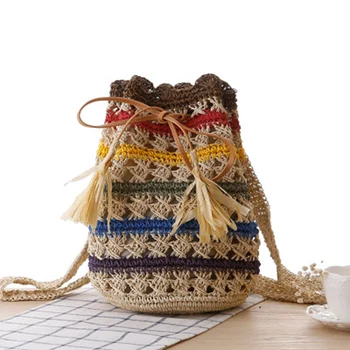 New Korean fashion straw bag travel holiday beach bag woven bag straw bag colorful striped backpack
New Korean fashion straw bag travel holiday beach bag woven bag straw bag colorful striped backpack
