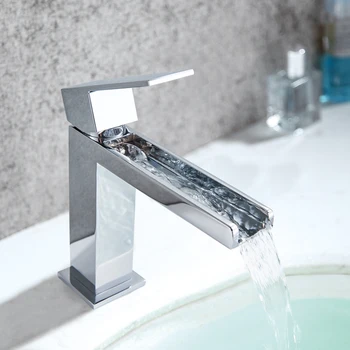 Basin Faucets Waterfall Bathroom Faucet Single handle Basin Mixer Tap Bath Long Spout Faucet Brass Sink Water Crane Silver
Basin Faucets Waterfall Bathroom Faucet Single handle Basin Mixer Tap Bath Long Spout Faucet Brass Sink Water Crane Silver