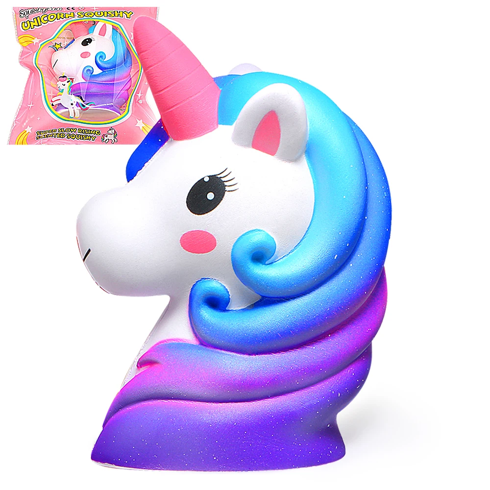 Jumbo Colourful Unicorn Head Squishy 