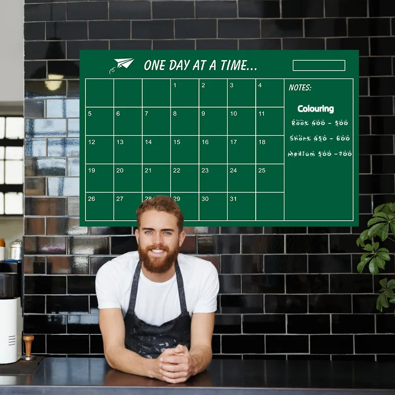 Square Calendar Blackboard stickers Green Board Posted 60x95cm Children Teaching Posted Month Plan Note Removable Wall Stickers
Square Calendar Blackboard stickers Green Board Posted 60x95cm Children Teaching Posted Month Plan Note Removable Wall Stickers