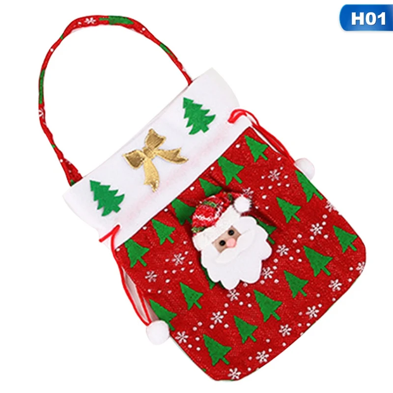 merry christmas handbag candy bag santa claus snowman print