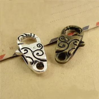 20 PCS 13*24MM Antique Bronze/Silver Color Plated Vintage Alloy Carved Lobster Clasp For Jewelry Making
20 PCS 13*24MM Antique Bronze/Silver Color Plated Vintage Alloy Carved Lobster Clasp For Jewelry Making