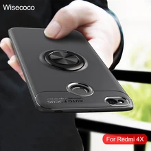 Téléphone coque pour xiaomi Rouge mi 4x4 x Anneau Magnétique support pour voiture Cas armure Luxe Original Silicone étui en polyuréthane thermoplastique Pour mi Rouge mi 4X Fundas(China)