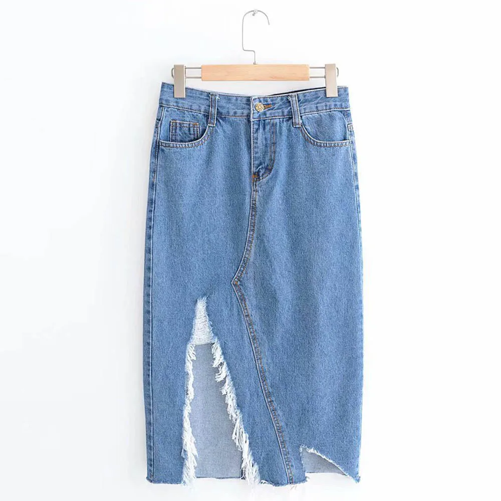 ANSFX Sexy Ripped Front Slit Burr Hem Asymmetrical Denim Pencil Skirt Vintage Women Irregular Package Hips Midi Long Jean Skirts
ANSFX Sexy Ripped Front Slit Burr Hem Asymmetrical Denim Pencil Skirt Vintage Women Irregular Package Hips Midi Long Jean Skirts