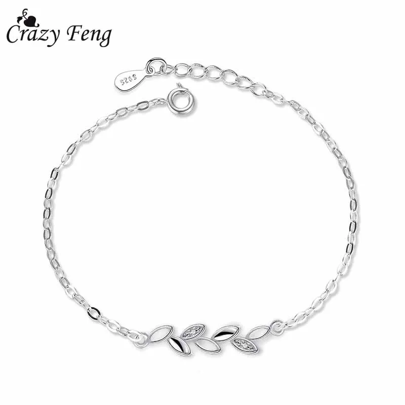 Crazy Feng Adjustable Stainless Steel Bracelet and Bangles For Women Girls Charms Crystal Lucky Leaf Link Chain Bracelet Jewelry
Crazy Feng Adjustable Stainless Steel Bracelet and Bangles For Women Girls Charms Crystal Lucky Leaf Link Chain Bracelet Jewelry