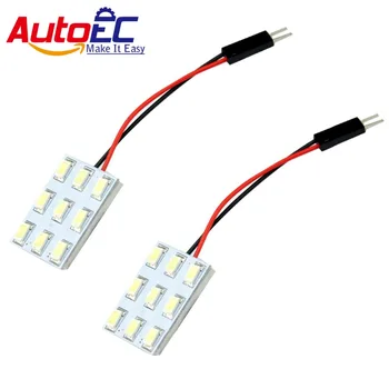 AutoEC 100x Car LED Panel Light 5630 5730 9 SMD led Lamp Interior reading Bulb with festoon t10 ba9s adapter white 12v #LL26 
AutoEC 100x Car LED Panel Light 5630 5730 9 SMD led Lamp Interior reading Bulb with festoon t10 ba9s adapter white 12v #LL26