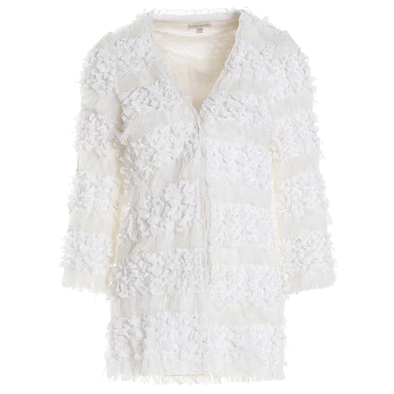 KENVY Brand fashion women's high-end luxury British ladies tassel flower mesh cardigan coat
KENVY Brand fashion women's high-end luxury British ladies tassel flower mesh cardigan coat