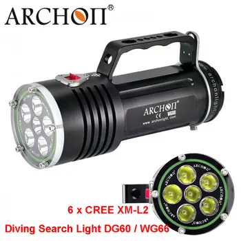 ARCHON DG60 WG66 Diving spotlight 6* CREE XM-L2 max 5000 lumen Underwater 200M waterproof dive torch with battery pack charger
ARCHON DG60 WG66 Diving spotlight 6* CREE XM-L2 max 5000 lumen Underwater 200M waterproof dive torch with battery pack charger
